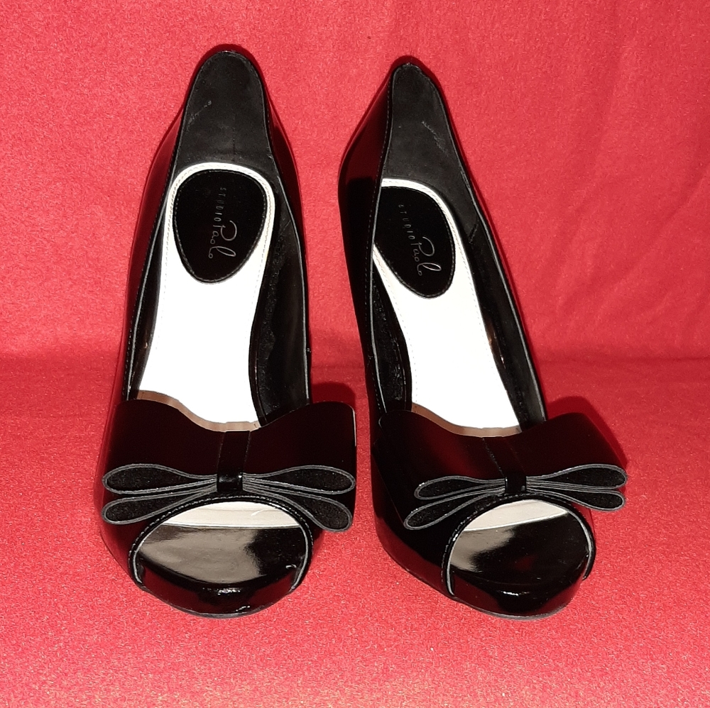 Studio Paolo 4 inch open toe pumps